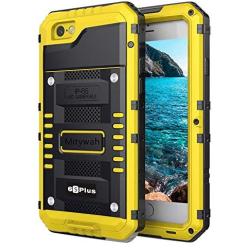 Mitywah Waterproof Case for iPhone 6 Plus, iPhone 6s Plus Heavy Duty Military Armor Metal Case, Complete Protective Strong Shockproof Dustproof Rugged Thick Case for iPhone 6 Plus/ 6s Plus, Yellow