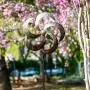 SteadyDoggie Wind Spinner Iris 61in Single Blade Easy Spinning Kinetic Wind Spinner for Outside – Vertical Metal Sculpture Stake Construction for Outdoor Yard Lawn & Garden