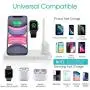 QI-EU Wireless Charger, 4 in 1 Qi-Certified Fast Charging Station Compatible Apple Watch Airpods Pro iPhone 12/11/11pro/X/XS/XR/Xs Max/8/8 Plus, Wireless Charging Stand Compatible Samsung Galaxy S20