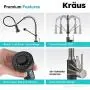Kraus KPF-1610SFSMB Bolden 18-Inch Commercial Kitchen Faucet with Dual Function Pull-Down Sprayhead in All-Brite Finish, Spot Free Stainless Steel/Matte Black Kraus KPF-1610SFSMB Bolden 18-Inch Commercial Kitchen Faucet with Dual Function Pull-Down Sprayhead in All-Brite Finish, Spot Free Stainless Steel/Matte Black