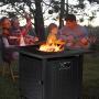 femor 30'' Propane Gas Fire Pit, 50,000 BTU Auto-Ignition Fire Bowl with Waterproof Firepit Table Cover & Lava Rock, CSA Certification, Outdoor Square Fireplace for Courtyard/Balcony(Black)