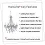 6 Light Crystal White Hardwire Flush Mount Chandelier H26”xW22”, White Metal Frame with Clear Glass Stem and Clear Acrylic Crystals & Beads That Sparkle Just Like Glass