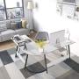 CubiCubi Modern L-Shaped Desk Computer Corner Desk, 59.1'' Home Office Writing Study Workstation with Small Table, Space Saving, Easy to Assemble