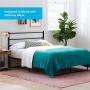 Linenspa Modern Metal Steel Construction - Horizontal Bar Design Headboard, Queen, Black