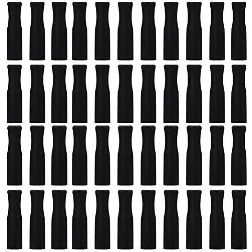 44Pcs Reusable Straws Tips, Silicone Straw Tips, Black Food Grade Straws Tips Covers Only Fit for 1/4 Inch Wide(6MM Out diameter) Stainless Steel Straws by Accmor