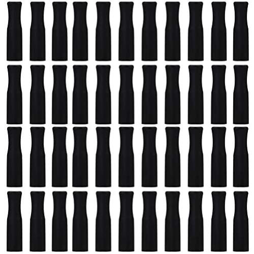 44Pcs Reusable Straws Tips, Silicone Straw Tips, Black Food Grade Straws Tips Covers Only Fit for 1/4 Inch Wide(6MM Out diameter) Stainless Steel Straws by Accmor