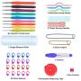 Teamoy Crochet Hooks Set - 9 Pieces Ergonomic Crochet Hooks with Case and Crochet Accessories, Perfect for Arthritic Hands, Cats Pink