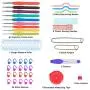 Teamoy Crochet Hooks Set - 9 Pieces Ergonomic Crochet Hooks with Case and Crochet Accessories, Perfect for Arthritic Hands, Cats Pink