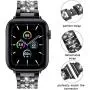 LELONG for Apple Watch Band 38mm 40mm 42mm 44mm SE Series 6 Series 5 4 3 2 1 , Bling Replacement Bracelet iWatch Band, Diamond Rhinestone Stainless Steel Metal Wristband Strap