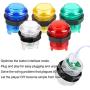 EG STARTS 1 Player LED Arcade DIY Part Kit USB Encoder to PC Gamepads Ellipse & Oval Style Bat Joystick + 5V LED Arcade Buttons for Video Games Mame Raspberry Pi Arcade1up (Clear Mix Colors)