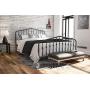 Novogratz Bushwick Metal Bed with Headboard and Footboard | Modern Design | Queen Size - Grey