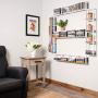 YOU HAVE SPACE Wall Mount Media Storage Rack Cd DVD Organizer 34 Inch Metal Floating Shelf Set of 5 White