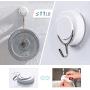 Suction Cup Hooks, VISV 2 Packs Removable Waterproof Heavy Duty Vacuum Suction Cup with Metal Hooks Locking Window Glass Kitchen Bathroom Shower Wall Hooks for Towel Loofah Key Utensils - White
