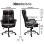Serta 43675 Big & Tall Executive Office Chair High Back All Day Comfort Ergonomic Lumbar Support, Bonded Leather, Black