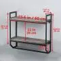 Weven Industrial Metal 23.6'' Bathroom Shelves Wall Mounted,2-Tier Rustic Wall Shelf Over Toilet,Towel Rack with Towel Bar,Floating Shelf Towel Holder,Black Weven Industrial Metal 23.6'' Bathroom Shelves Wall Mounted,2-Tier Rustic Wall Shelf Over Toilet,Towel Rack with Towel Bar,Floating Shelf Towel Holder,Black