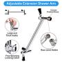 Kaqinu Shower Head , 8 High Pressure Rainfall Shower Head / Handheld Showerhead Combo with 11” Extension Arm, Anti-leak Shower Head with Holder/ Hose, Flow Regulator, Chrome