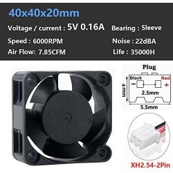 Wathai 40mm x 40mm x 20mm 5V 2Pin DC Case Fan Brushless Cooling Fan