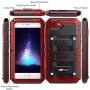 Mitywah Waterproof Case Compatible with iPhone 6/ 6S Plus,Heavy Duty Durable Metal Full Body Protective Case Built-in Screen Protection Shockproof Dustproof Rugged Military Grade Defender,Red