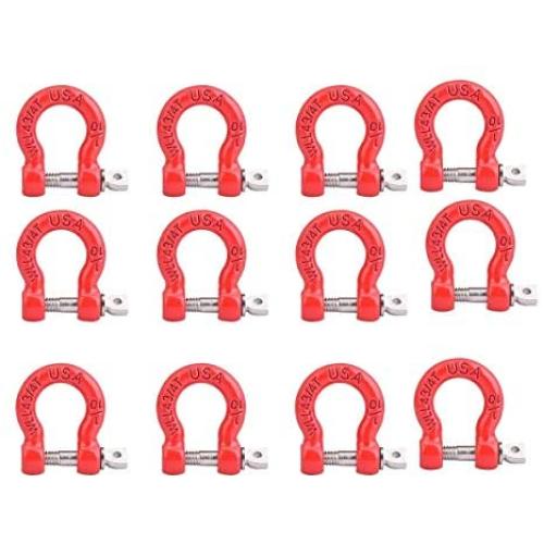 VERBAY RC Car Trailer Buckle, 12 Pcs Metal Tow Shackle Rescue Lock Catch for RC Climbing Crawler Car Accessory Parts