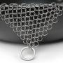 Amagabeli 8''x6'' Stainless Steel Cast Iron Cleaner 316 Chainmail Scrubber for Cast Iron Pan Pre-Seasoned Pan Dutch Ovens Waffle Iron Pans Scraper Cast Iron Grill Scraper Skillet Scraper