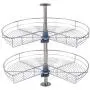 DOWELL 28'' Kidney Chrome 2-Shelf Lazy Susans Kitchen Base Cabinet Corner Organizer DOWELL 28'' Kidney Chrome 2-Shelf Lazy Susans Kitchen Base Cabinet Corner Organizer