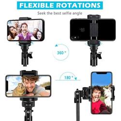 UBeesize Selfie Stick Tripod, 51'' Extendable Tripod Stand with Bluetooth Remote for Cell Phones, Heavy Duty Aluminum, Lightweight