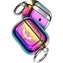 HALLEAST Compatible AirPods Pro Case, Eagle Alloy Metal Cover Carabiner Clip for Apple AirPod Pro, Front LED Visible, NOT Support Wireless Charging, All Metal Provides Better Protection, Colourful