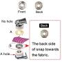 SUNTA 210 Sets 10 Colors Snap Fasteners Kit, 9.5MM Metal Snap Buttons Kit with Snap Pliers Press Tool for Clothing Sewing and Crafting