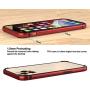 Slim Thin Phone Case Compatible with iPhone 12 Pro Max, Metal Bumper Cover with Soft TPU Inner [No Signal Interference][Support Wireless Charging] Compatible for iPhone 12 Pro Max, Red