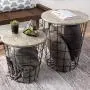 Lavish Home (Gray) Nesting End Tables with Storage Lavish Home (Gray) Nesting End Tables with Storage