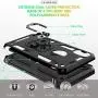 iPhone XR Case with HD Screen Protector, Gritup 360 Degree Rotating Metal Ring Holder Kickstand Armor Anti-Scratch Bracket Cover Case for Apple iPhone XR 6.1 inch Black