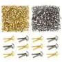 Yexpress 600 Pieces 4.5 x 8mm Gold & Silver Mini Brads Round Paper Fasteners Brass Pastel Metal Brads for Scrapbooking Crafts DIY Paper Yexpress 600 Pieces 4.5 x 8mm Gold & Silver Mini Brads Round Paper Fasteners Brass Pastel Metal Brads for Scrapbooking Crafts DIY Paper