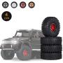 GoolRC 4PCS 1.9 Inch RC Crawler Rubber Tires with Metal Rim for 1/10 RC Rock Crawler Traxxas TRX-4 TRX-6 Axial Scx10 90046 RC4WD RC Car Parts (Red)