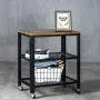 VINEXT 3-Tier Kitchen Serving Cart, Industrial Rolling Cart on Wheels, Simple and Convenient Storage Rack for Living Room, Vintage Style Wooden Board, Stable Metal Frame VINEXT 3-Tier Kitchen Serving Cart, Industrial Rolling Cart on Wheels, Simple and Convenient Storage Rack for Living Room, Vintage Style Wooden Board, Stable Metal Frame