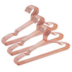 Jetdio 12.5'' Children Rose Gold Metal Clothes Shirts Hanger with Notches, Children Hanger, Cute Small Strong Coats Hanger for Kids, 30Pack