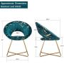 Duhome Atrovirens Accent Chair Velvet Vanity Chair Lliving Room Chairs Desk Chair with Golden Legs Mid-Back 1 pcs