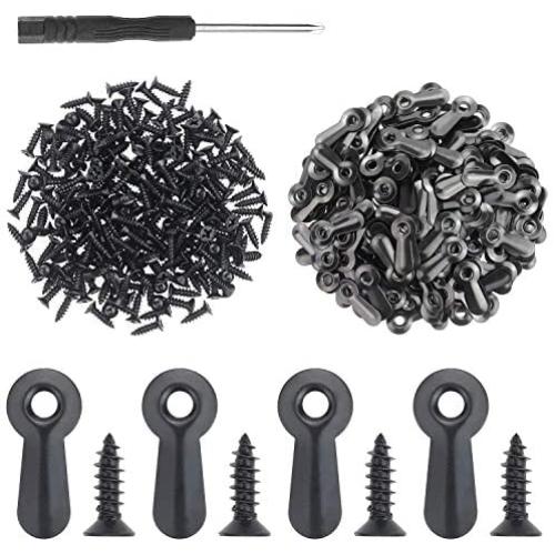 Powlankou 100 Pieces Frame Picture Turn Button and 100 Pieces Screws for Hanging Pictures, Black