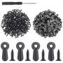 Powlankou 100 Pieces Frame Picture Turn Button and 100 Pieces Screws for Hanging Pictures, Black