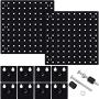 2 Pieces Pegboard Wall Mount Display Metal Pegboard Wall Panel Kits Pegboard Organizer Accessories, 2 Installation Methods, No Damage to The Wall for Garage Kitchen Bathroom Office (Black)