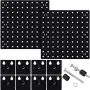 2 Pieces Pegboard Wall Mount Display Metal Pegboard Wall Panel Kits Pegboard Organizer Accessories, 2 Installation Methods, No Damage to The Wall for Garage Kitchen Bathroom Office (Black) 2 Pieces Pegboard Wall Mount Display Metal Pegboard Wall Panel Kits Pegboard Organizer Accessories, 2 Installation Methods, No Damage to The Wall for Garage Kitchen Bathroom Office (Black)