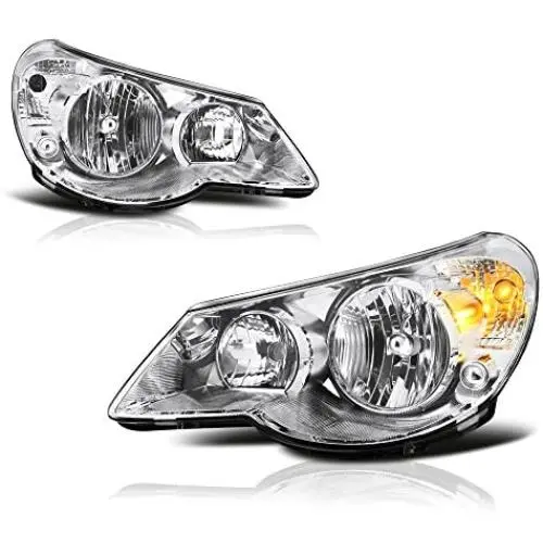VIPMOTOZ For 2007-2010 Chrysler Sebring Headlights - Metallic Chrome Housing, Driver and Passenger Side VIPMOTOZ For 2007-2010 Chrysler Sebring Headlights - Metallic Chrome Housing, Driver and Passenger Side