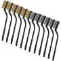 Topspeeder 12 Pieces Wire Brush (Stainless Steel + Brass) Scratch Brush, Curved Handle Masonry Brush Wire Bristle for Cleaning Welding Slag and Rust Topspeeder 12 Pieces Wire Brush (Stainless Steel + Brass) Scratch Brush, Curved Handle Masonry Brush Wire Bristle for Cleaning Welding Slag and Rust