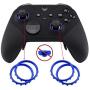 eXtremeRate Matte Chrome Blue Accent Rings Accessories for Xbox One Elite, Elite Series 2 Controller, Replacement Parts Profile Switch Buttons for Xbox One Elite Controller - Pack of 2