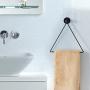 MyGift Modern Wall Mounted Triangle Metal Bathroom Kitchen Hand Towel Bar Rack, Black