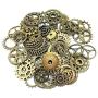 200 Gram (Approx 150pcs) Assorted Antique Steampunk Gears Clock Watch Wheel Gear for Crafting (Brone)