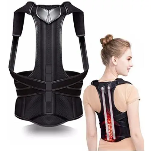 Tcare Posture Corrector with 2-Pieces Aluminum Stick Kyphosis Posture Brace Improve Bad Posture & Back Pain Relief (M)