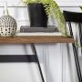 Walker Edison Anastiasia Urban Industrial Metal Wrap Entry Table, 46 Inch, Brown Reclaimed Barnwood