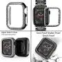 Mosonio Compatible with Apple Watch Band 38mm 40mm 42mm 44mm with Case Women, Jewelry Replacement Metal Wristband Strap with 2 Pack Bling PC Protective Cover for iWatch Series 6/5/4/3/2/1(Black) Mosonio Compatible with Apple Watch Band 38mm 40mm 42mm 44mm with Case Women, Jewelry Replacement Metal Wristband Strap with 2 Pack Bling PC Protective Cover for iWatch Series 6/5/4/3/2/1(Black)