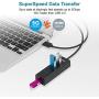 Unitek 4-Port USB 3.0 Hub Long Cable 48-inch with Micro USB Charging Port, Fast Data Transfer USB Hub Extender Extension Connector Compatible Windows PC, Mac, Surface Pro, Laptop, Printer, 4FT - Black