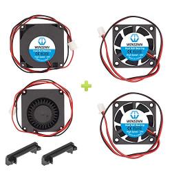 WINSINN 24V 40mm Fan Blower for Cooling Ender 3 / Pro Turbine Turbo 40x10mm 4010 DC Brushless Dual Ball Bearing, with Air Guide Parts - High Speed (Pack of 4Pcs)